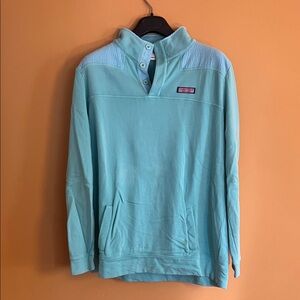 Vineyard Vines Aqua Button-Up Top